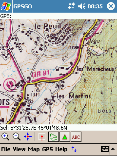 Screenshot showing French IGN Map